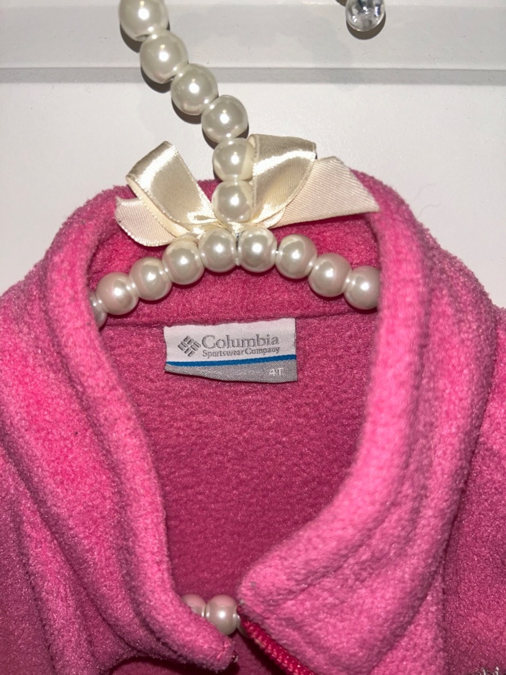 Columbia Girls Pink Full Zip Fleece Jacket 4T Lightweight Outdoor Coat - Picture 4 of 6